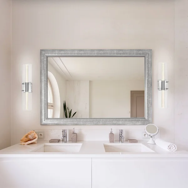 Globe Electric Aurora 2-Light Chrome LED Integrated Vanity Light with Acrylic Bubble Glass - 51521