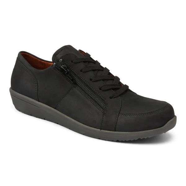 Women's Vionic Abigail Lace Up Sneaker Black Nubuck 9 W