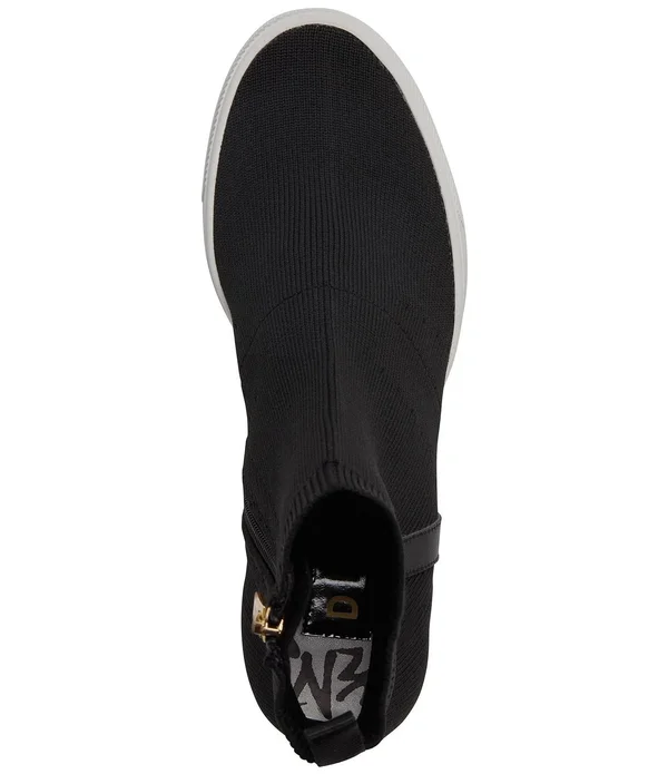 Dkny Cali Logo Wedge Sneaker Booties, Womens, 5.5M, Black/Gold