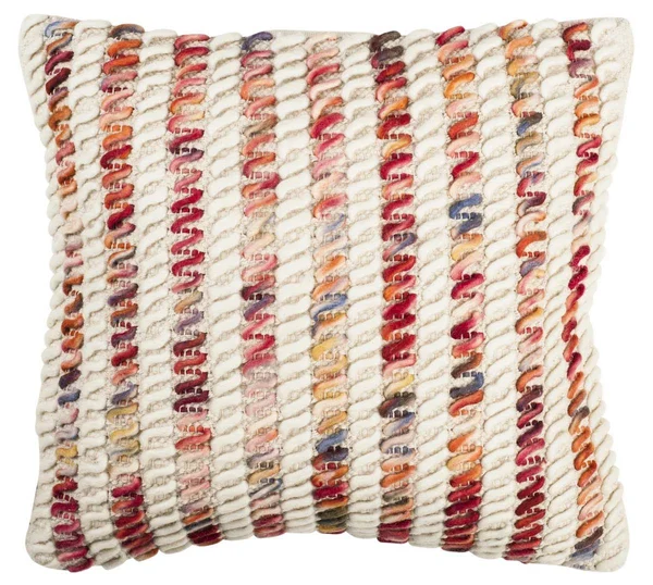 Safavieh Candy Cane Looped Pillow - Red