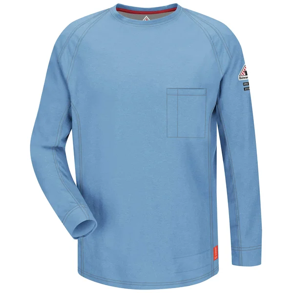 Bulwark FR IQ Long Sleeve T-Shirt, Large, Blue