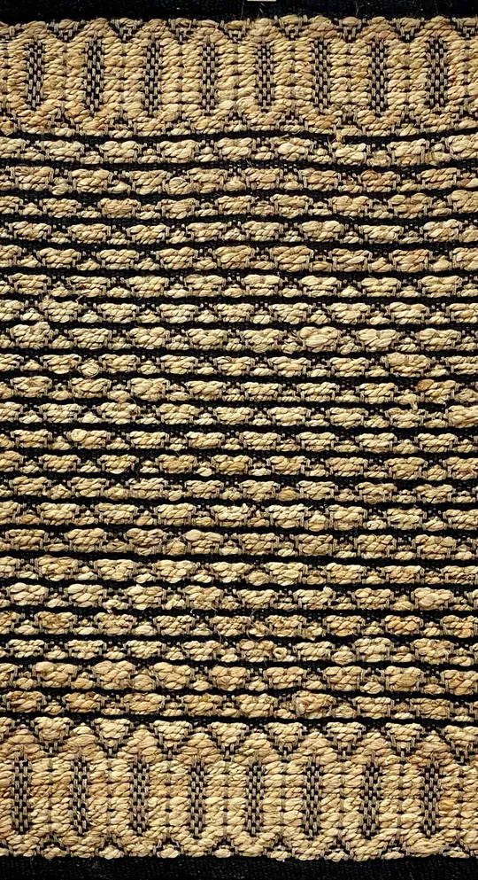 LR Home Woven Black 2 ft. x 5 ft. Trellis Geometric Natural Jute Area Rug