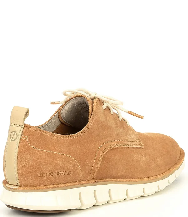 Cole Haan Men's Zerogrand Stitch Suede Oxfords - 8 - Tan