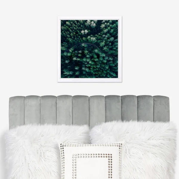 Grey Velvet Queen Powered Channeled Headboard - Queen Headboards, Dormify