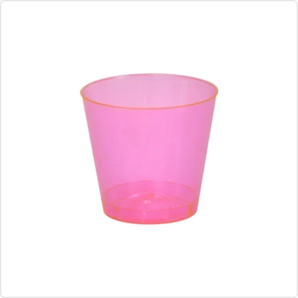 Red 1 oz. Round Plastic Shot Glasses - Pack of 50, 12 Packs
