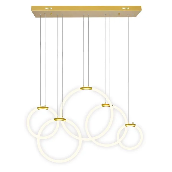 CWI Lighting 1273P44-5-602-RC 5 Light LED Chandelier with Satin Gold Finish