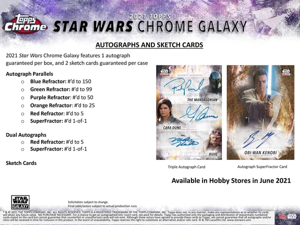 2021 Topps Chrome Star Wars Galaxy Hobby Box
