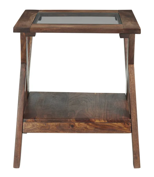Signature Design by Ashley Charzine Warm Brown Rectangular End Table