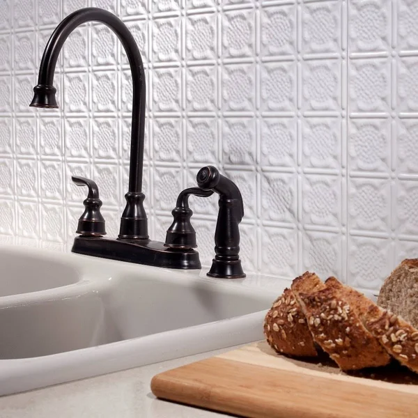 Fasade Traditional 6 Matte White Backsplash Panel 15 Sq ft Kit