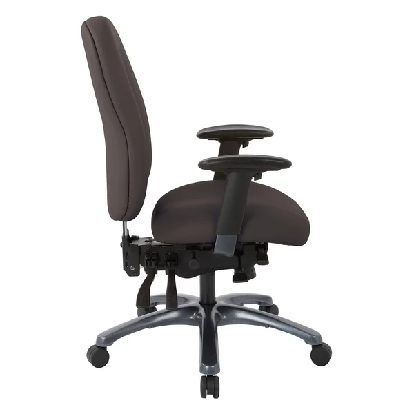 Multi-Function High-Back Office Chair with Seat Slider and Titanium Finish Base - Lipstick
