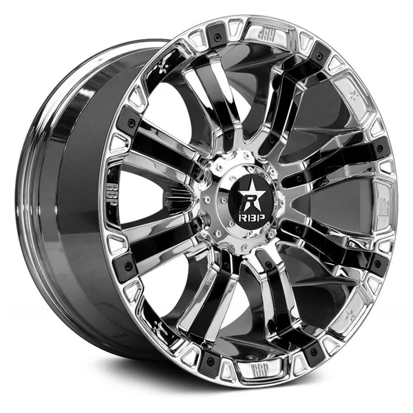 RBP 94R Chrome & Black Wheels - 94R-1810-82-25C in Chrome with Black Inserts, 6 x 139.70mm Single Bolt Pattern, 18x22 x 10x2