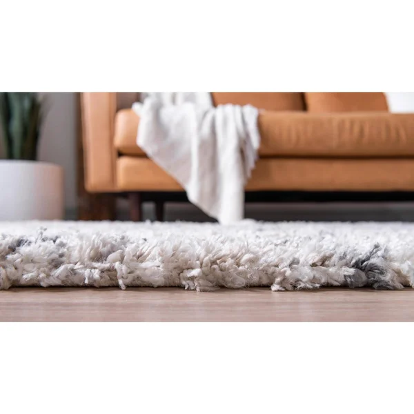 Unique Loom Trellis Hygge Shag Area Rug - 8& 0 x 8& 0 Square - Beige