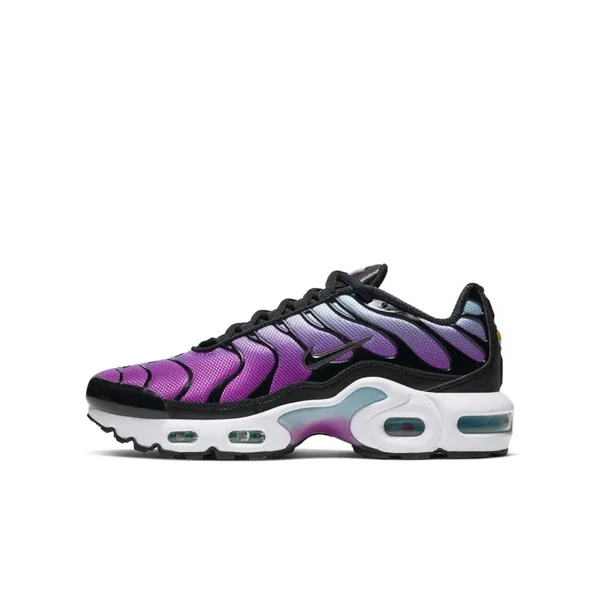 Nike Air Max Plus Casual Running Shoes - Aurora Green/Black/Hyper Violet, Size 4.0