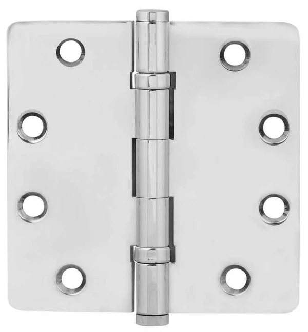 Emtek 96414PVD 4x22 x 4x22 Solid Brass Square Corner Ball Bearing Mortise Hinge - Pair in Lifetime Polished Brass