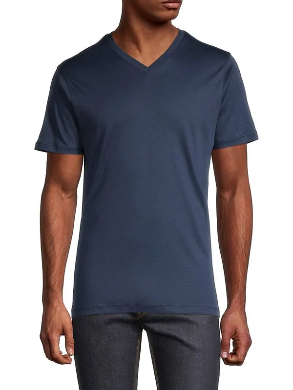 Robert Barakett Men's Pima Cotton V-Neck T-Shirt in Monument Grey