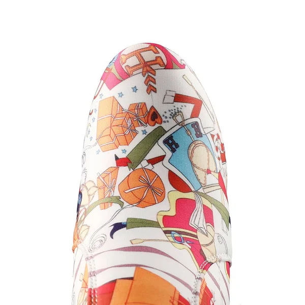 Multicolor Patterns Platform Stietto Heel Over The Knee Boots Size 8