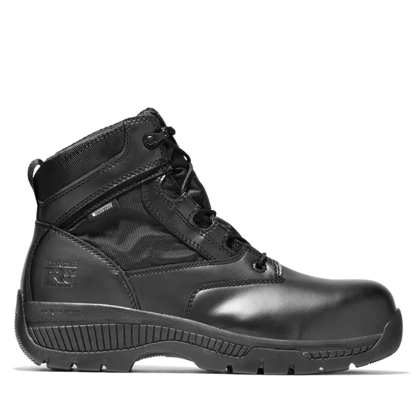 Timberland Pro Men's 6 in. Valor Duty Composite Toe Waterproof Side-Zip Work Boot - Black