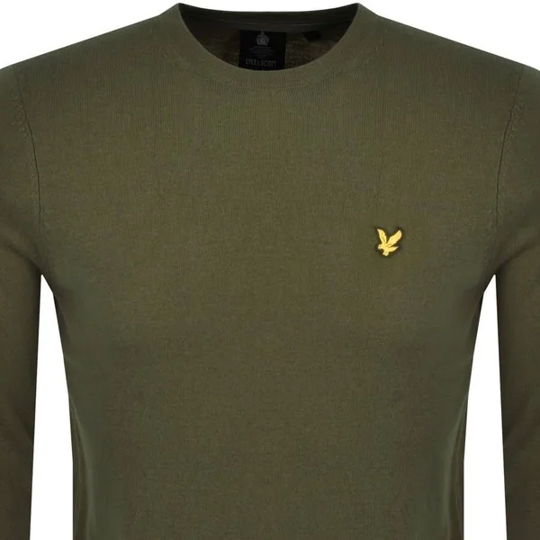 Lyle and Scott Crew Neck Merino Knit Jumper Green
