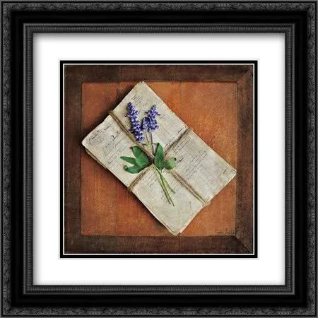 Letters to Home II 2X Matted 20x20 Black Ornate Framed Art Print by Atria - Cristin