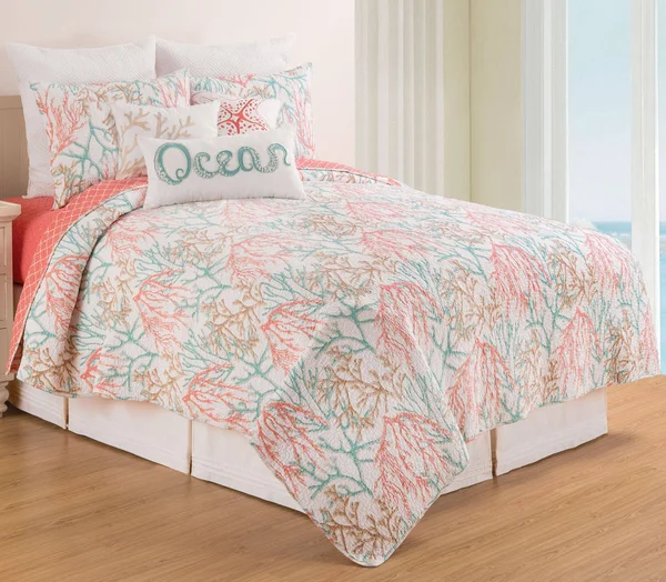 Oceanaire Seafoam King Quilt Set