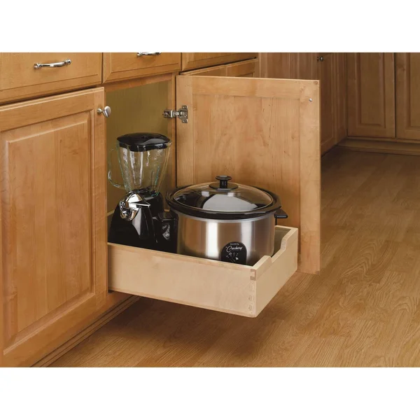 Rev-A-Shelf 4WDB-15 Medium Wood Base Cabinet Pull-Out Drawer - Natural Wood