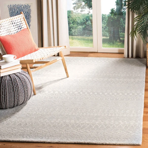Safavieh Micro-Loop Aqua/Ivory 4 ft. x 6 ft. Area Rug