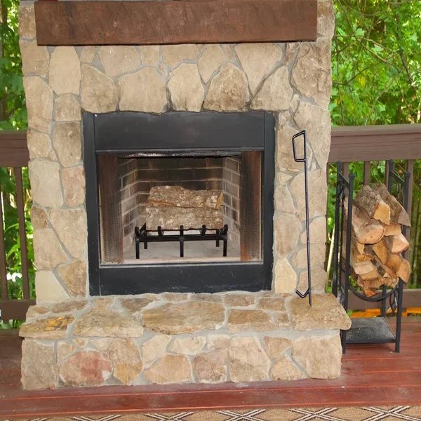 21 inch Super Heavy Duty Steel Fireplace Grate, Black