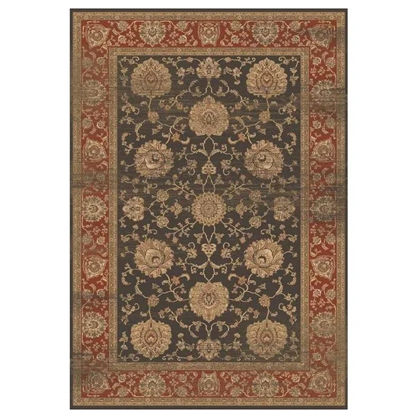 MDA Home Antique 7'x10' Floral and Botanical Fabric Area Rug in Brown/Blue