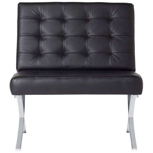 Studio Designs Home Atrium Bonded Leather Barcelona Chair, Black