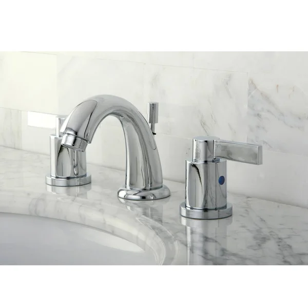 Kingston Brass KB8911NDL NuvoFusion Mini Widespread Lavatory Faucet with Pop-Up - Polished Chrome