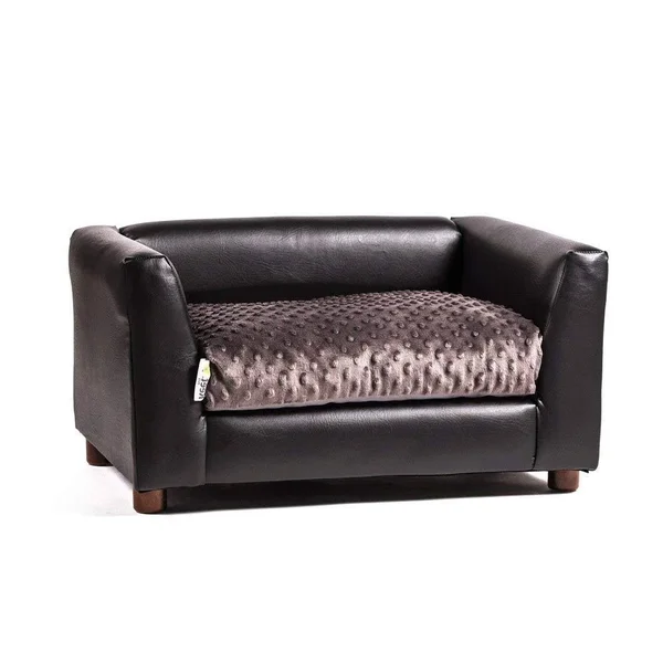 Keet Fluffly Deluxe Dog Bed Sofa - Charcoal, Small