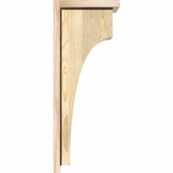 Ekena Millwork COR08X10X26HUN01RDF 8x22W x 10x22D x 26x22H Huntington Rough Sawn Corbel w/Backplate, Douglas Fir
