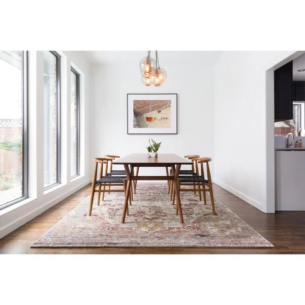 Alexander Home Contessa Traditional Medallion Boho Distressed Rug - Slate/Multi 5&3x22 x 7&8x22