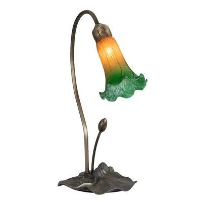 Creola Arched Table Lamp Loon Peak Shade Color: Amber/Green, Size: 24x22 H x 16x22 W x 16x22 D