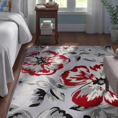 Ericson Floral Red/Gray Area Rug Andover Mills Rug Size: Rectangle 7&6x22 x 9&5x22