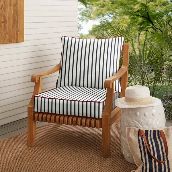 Sunbrella Lido Indigo Indoor/ Outdoor - Deep Seating Pillow and Cushion Set, Set of 2