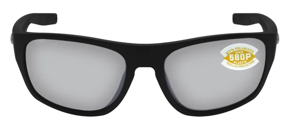 Costa Del Mar Tico 580P Polarized Sunglasses - Matte Black/Gray Silver Mirror