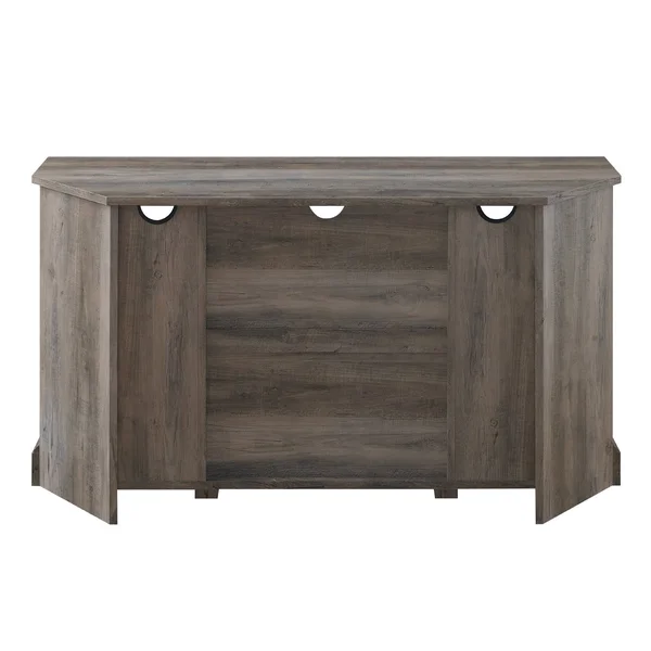 Robinson Rustic Farmhouse Sliding Barn Door Corner TV Stand for TVs Up to 58x22 Gray Wash - Saracina Home
