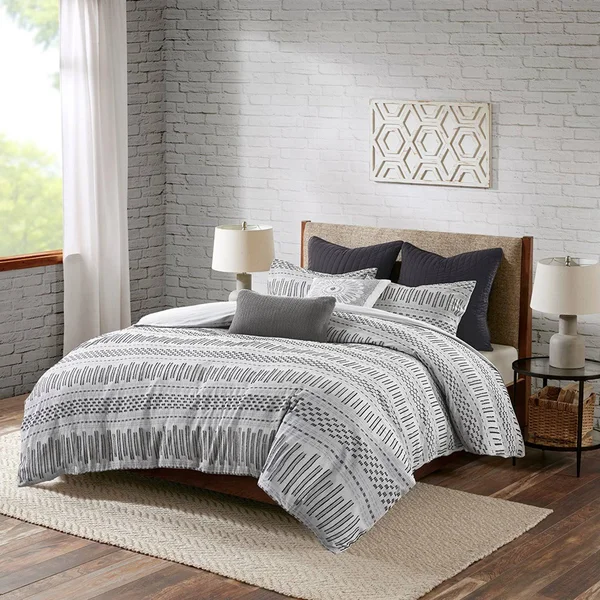 INK+IVY Rhea Cotton Jacquard Comforter Mini Set Full/Queen