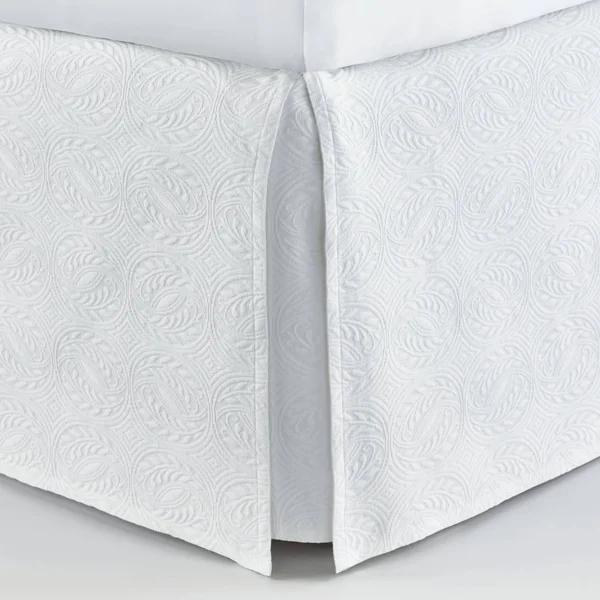 Peacock Alley Vienna Bedskirt, King, White