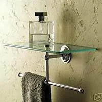 Ginger 2636T-SN London Terrace Satin Nickel 12x22 Shelf with Towel Bar