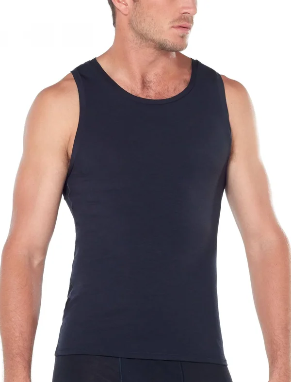 Icebreaker Anatomica Tank Black, Men Merino Top (Size L - Color Black)