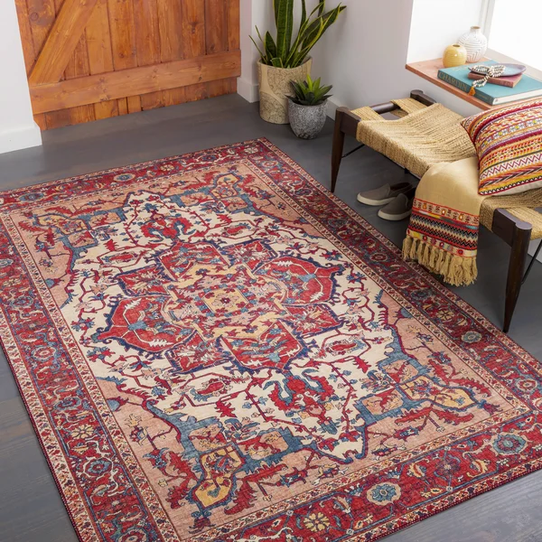 Traditional BHS-0090495 Iris Poly Accent Rug, 5& x 7&6x22