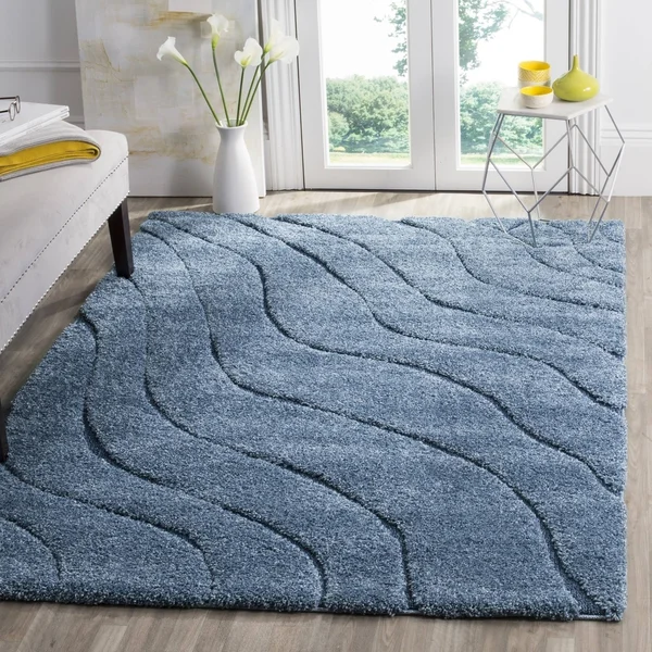 Safavieh Shag Sg472-1160 2&3x22 x 7&0x22 Runner Cream, Light Blue Area Rug