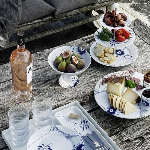 Blue Fluted Mega Dessert PLATE, 7.5