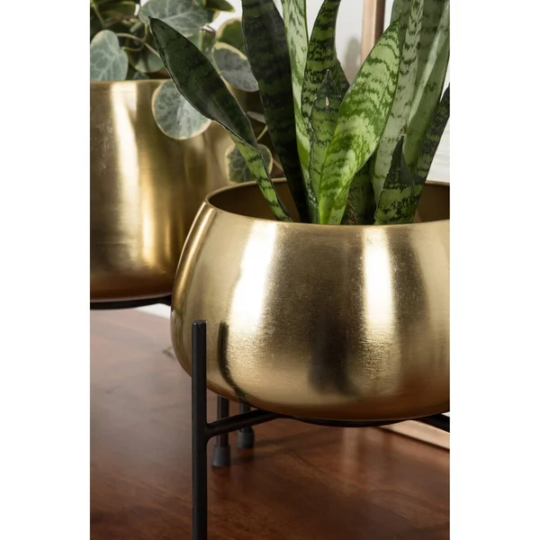 Kate and Laurel Marquez Hanging Planter Set - 2 Piece - Pewter