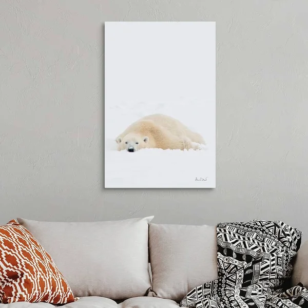 Polar Bear Cooling Off After Wrestling Match, Canvas Wall Art, 24x36, Great Big Canvas