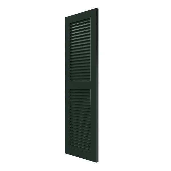 Ekena Millwork CWL18X077CGC 18x22W x 77x22H Exterior Composite Louvered Shutters (Per Pair), Chrome Green