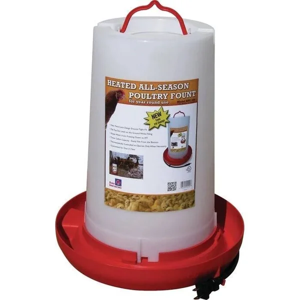 Farm Innovators 3 Gallon Heated Poultry Fountain - Poultry Waterers