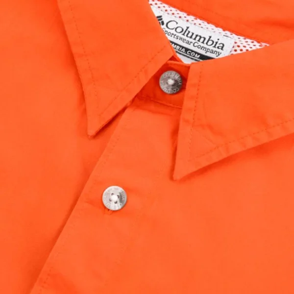 Columbia Men's Short Sleeve Collegiate Bonehead Shirt - Clemson Tigers-Spark Orange - M